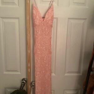 Elegant Pink Sequin Dress